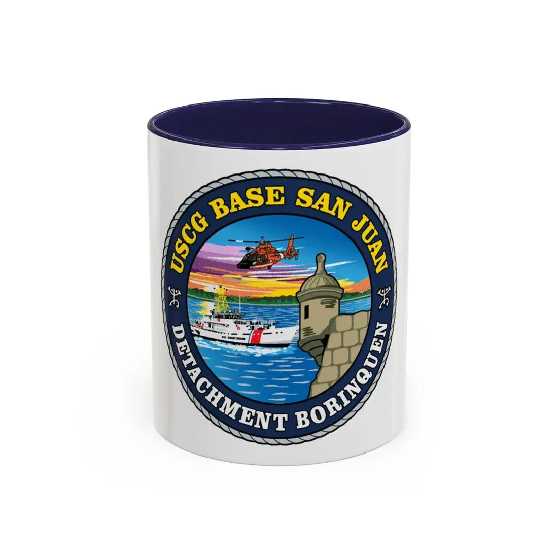 USCG Base San Juan (U.S. Coast Guard) Accent Coffee Mug 11oz Navy - Go Mug Yourself