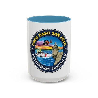 USCG Base San Juan (U.S. Coast Guard) Accent Coffee Mug 15oz Light Blue - Go Mug Yourself