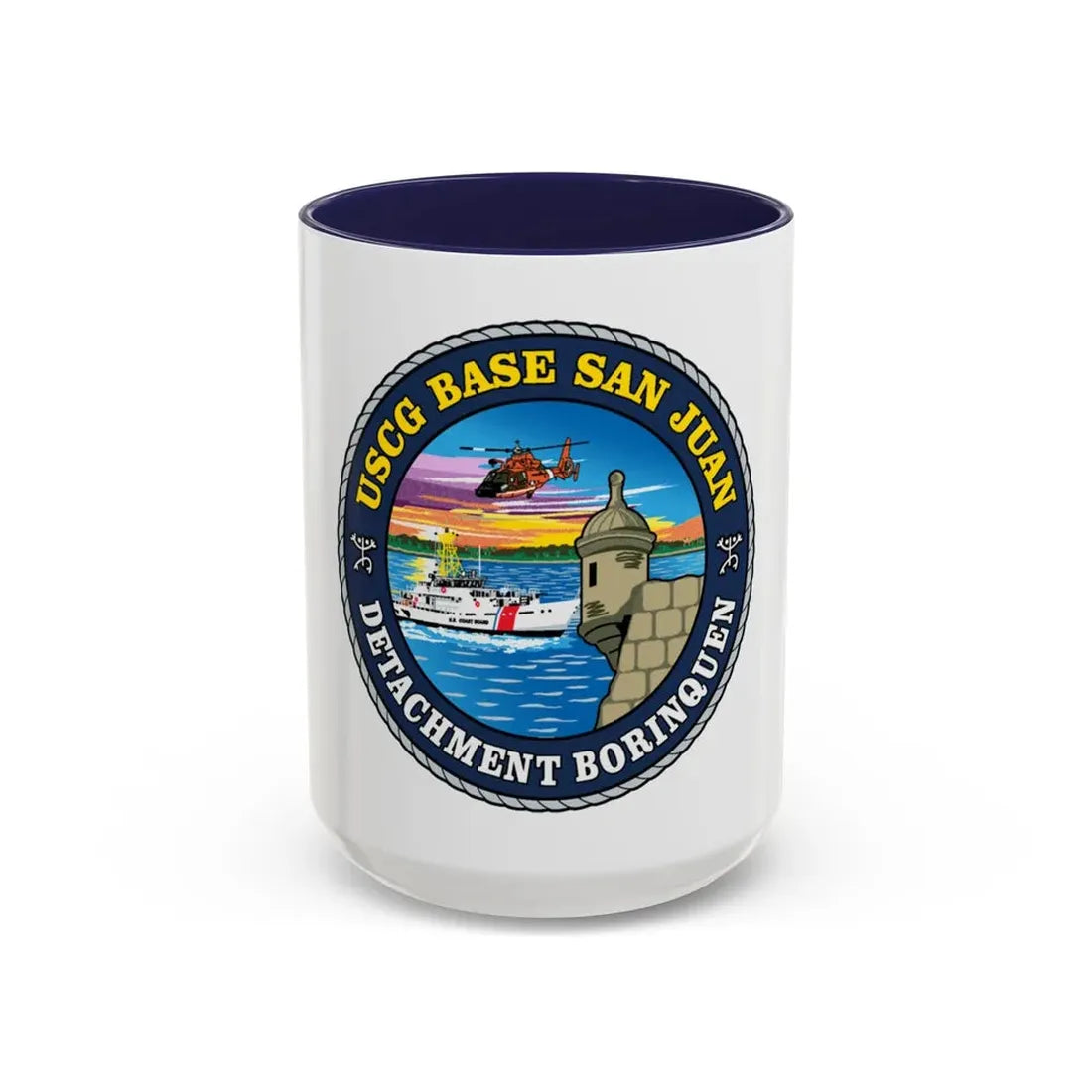 USCG Base San Juan (U.S. Coast Guard) Accent Coffee Mug 15oz Navy - Go Mug Yourself