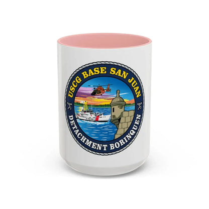USCG Base San Juan (U.S. Coast Guard) Accent Coffee Mug 15oz Pink - Go Mug Yourself
