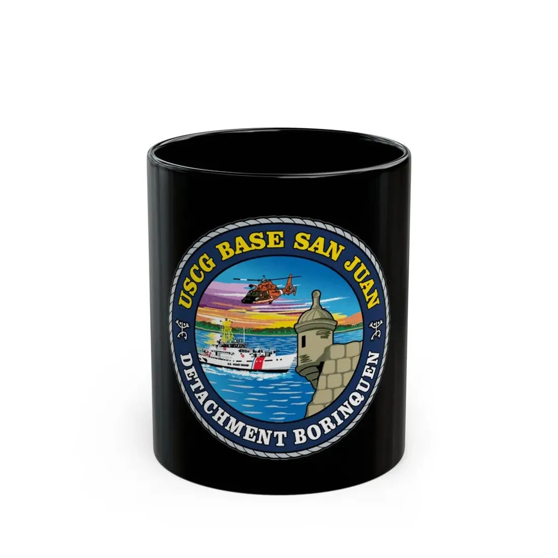 USCG Base San Juan (U.S. Coast Guard) Black Coffee Mug 11oz - Go Mug Yourself