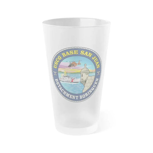 USCG Base San Juan (U.S. Coast Guard) Frosted Pint Glass 16oz Default Title - Go Mug Yourself