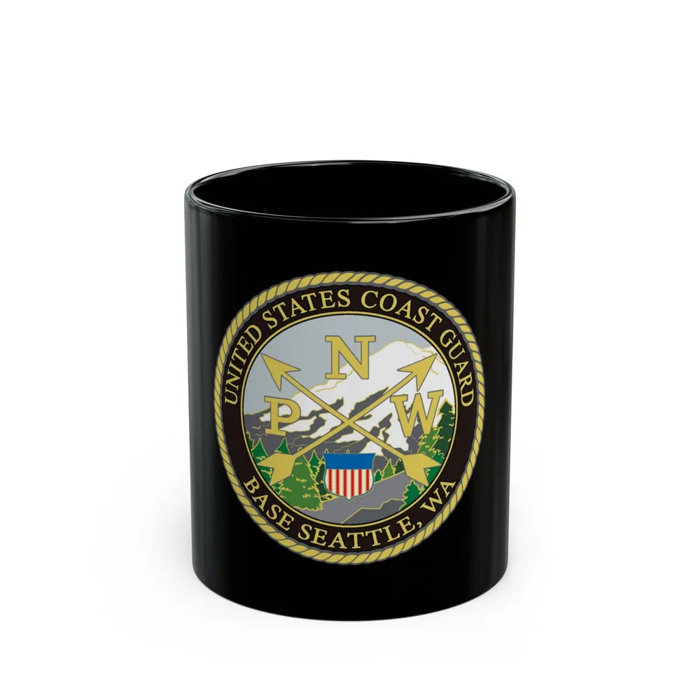 USCG Base Seattle (U.S. Coast Guard) Black Coffee Mug-11oz-Go Mug Yourself