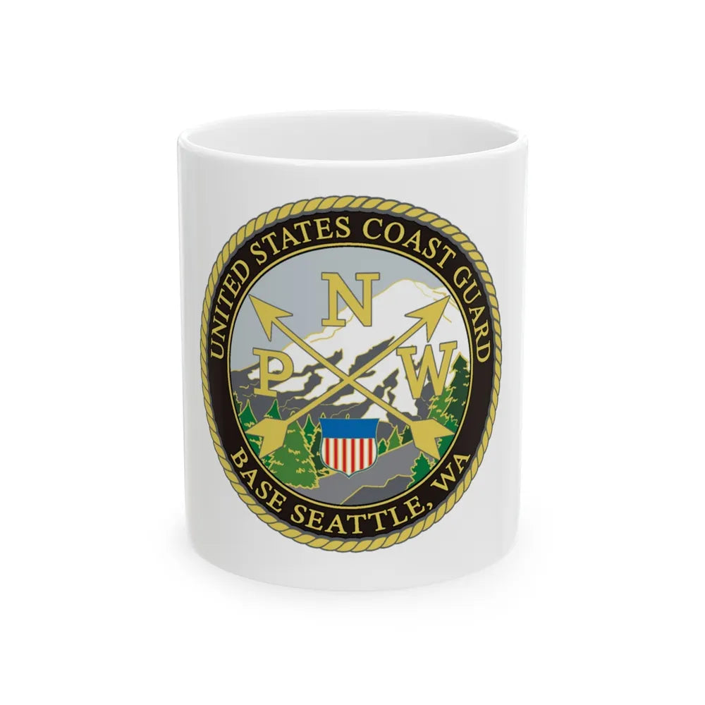 USCG Base Seattle (U.S. Coast Guard) White Coffee Mug-11oz-Go Mug Yourself