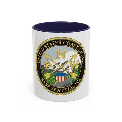 USCG Base Seattle (U.S. Coast Guard) Accent Coffee Mug 11oz Navy - Go Mug Yourself