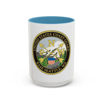 USCG Base Seattle (U.S. Coast Guard) Accent Coffee Mug 15oz Light Blue - Go Mug Yourself
