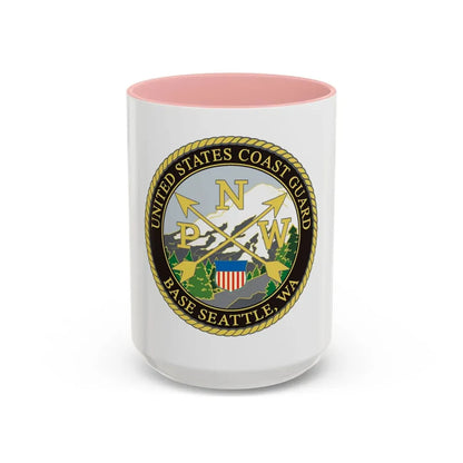 USCG Base Seattle (U.S. Coast Guard) Accent Coffee Mug 15oz Pink - Go Mug Yourself