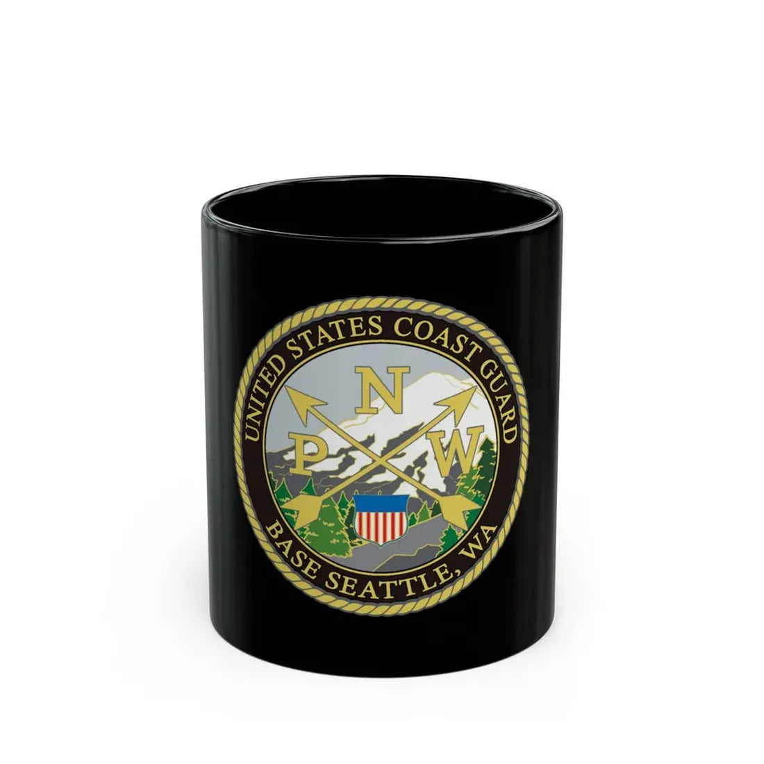 USCG Base Seattle (U.S. Coast Guard) Black Coffee Mug - Go Mug Yourself