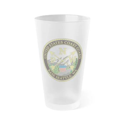 USCG Base Seattle (U.S. Coast Guard) Frosted Pint Glass 16oz Default Title - Go Mug Yourself