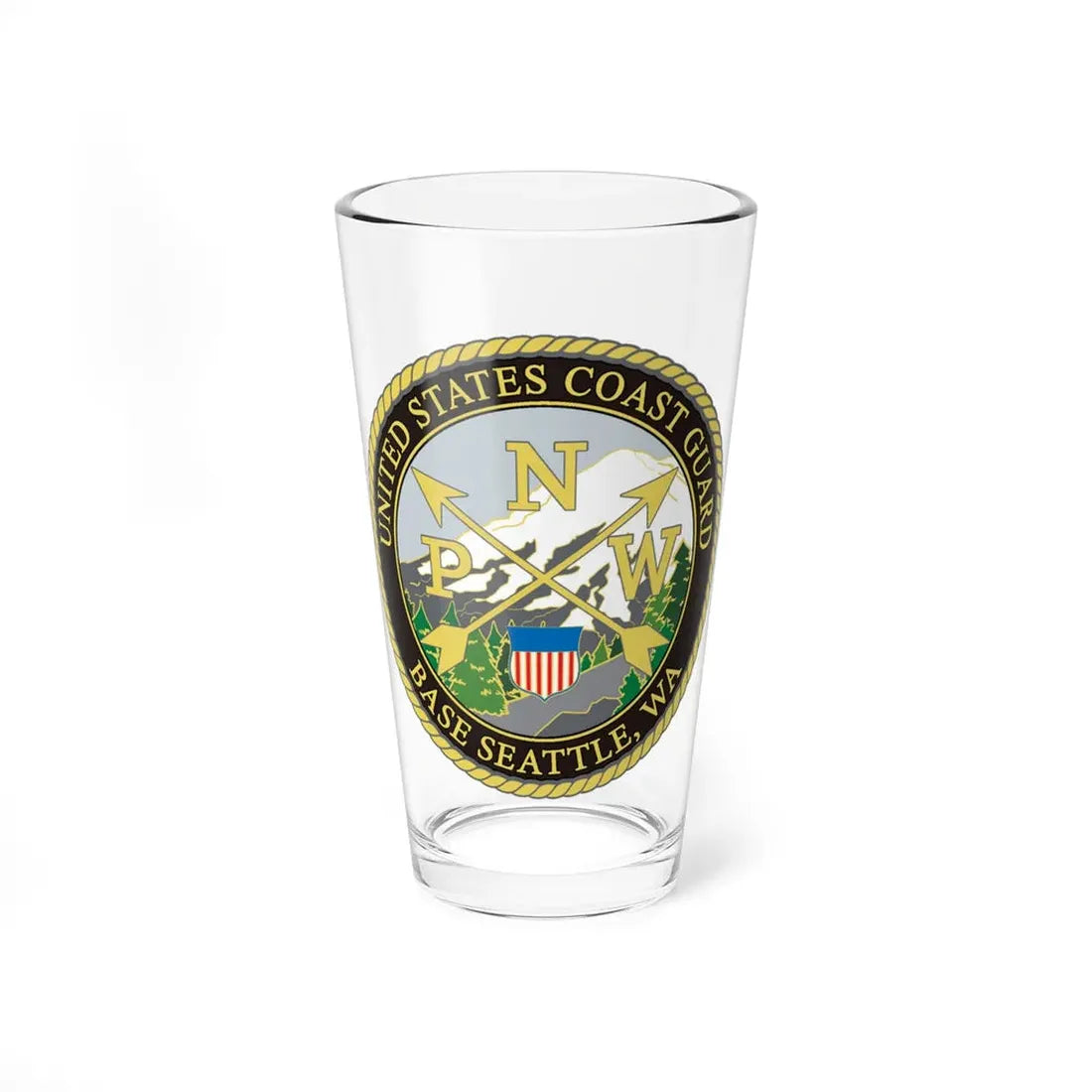USCG Base Seattle (U.S. Coast Guard) Pint Glass 16oz 16oz - Go Mug Yourself