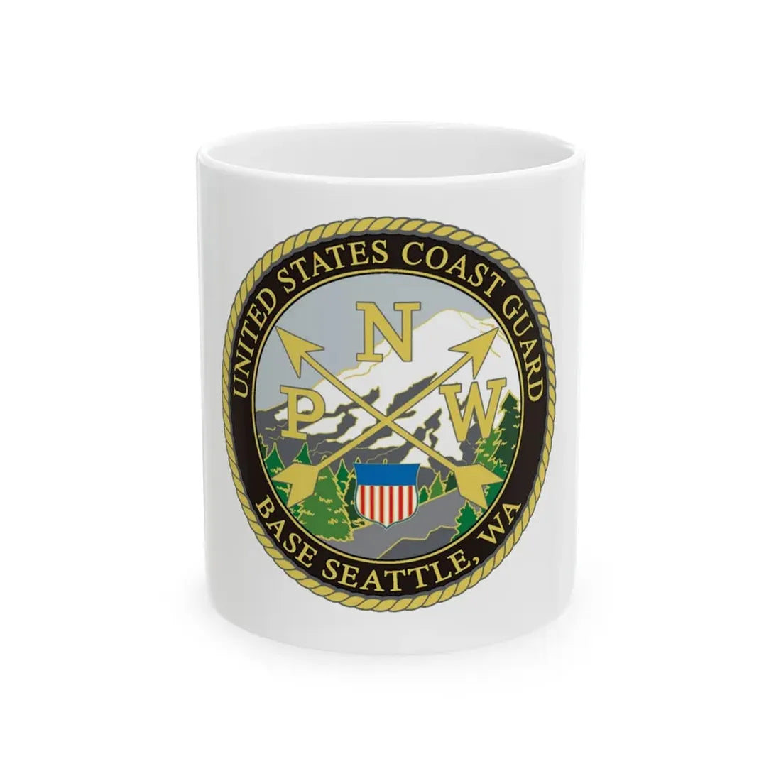 USCG Base Seattle (U.S. Coast Guard) White Coffee Mug 11oz - Go Mug Yourself