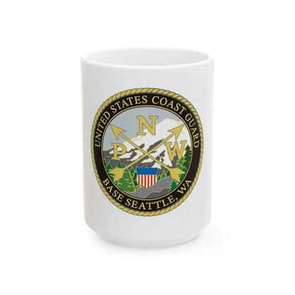 USCG Base Seattle (U.S. Coast Guard) White Coffee Mug 15oz - Go Mug Yourself