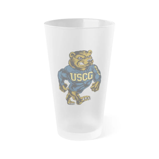 USCG Bear (U.S. Coast Guard) Frosted Pint Glass 16oz-Go Mug Yourself