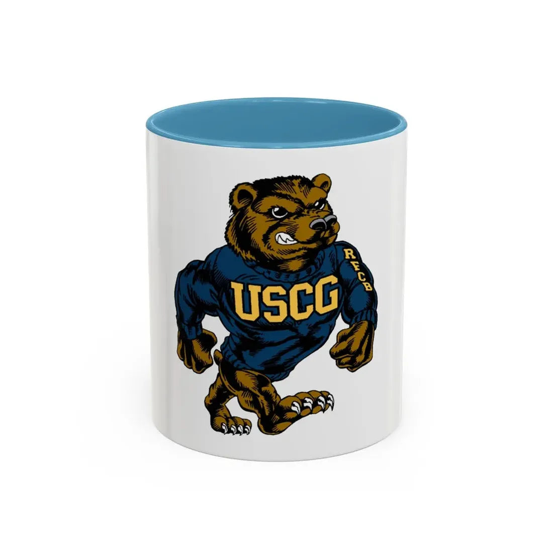 USCG Bear (U.S. Coast Guard) Accent Coffee Mug 11oz Light Blue - Go Mug Yourself
