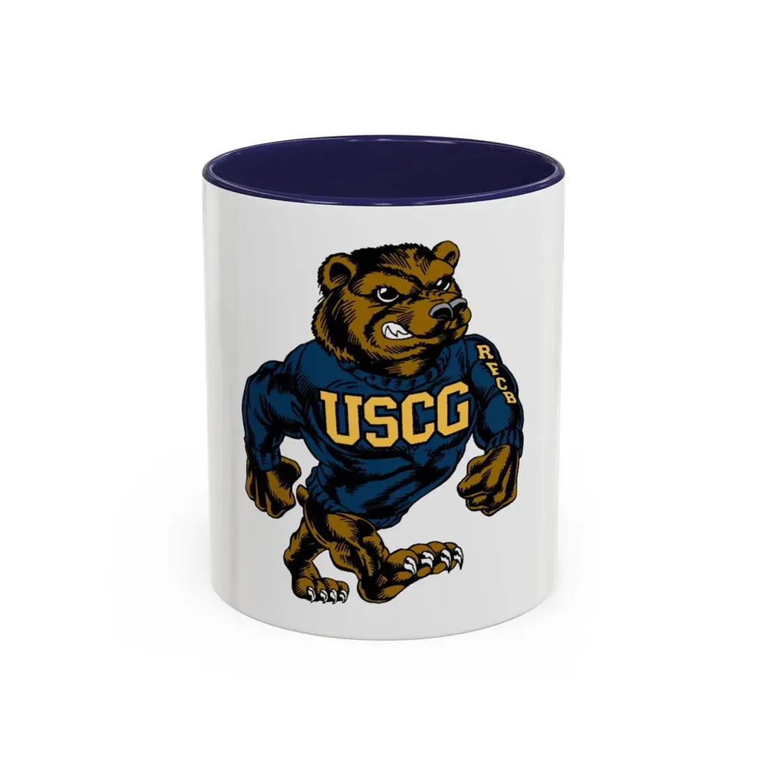 USCG Bear (U.S. Coast Guard) Accent Coffee Mug 11oz Navy - Go Mug Yourself