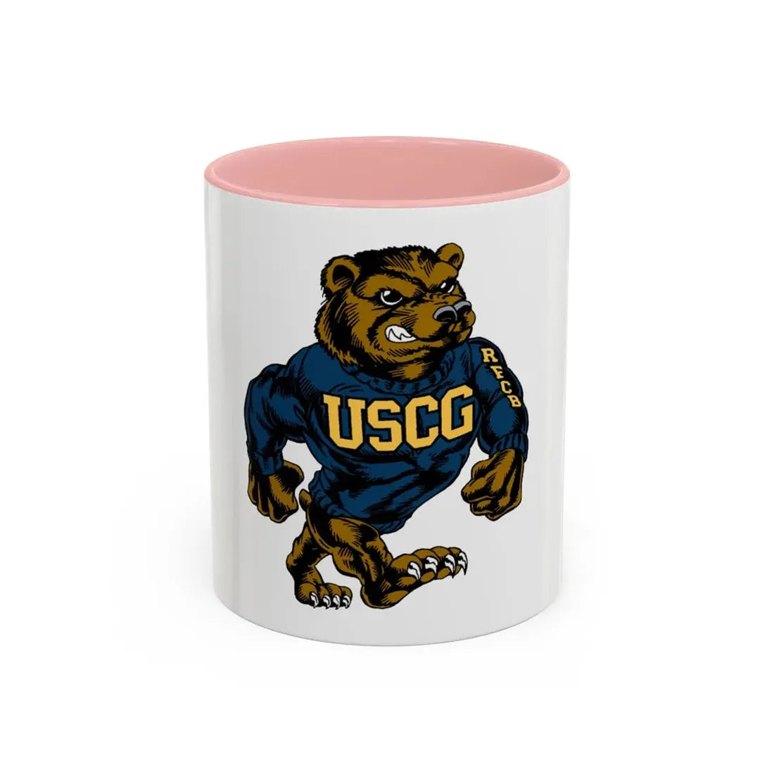 USCG Bear (U.S. Coast Guard) Accent Coffee Mug 11oz Pink - Go Mug Yourself