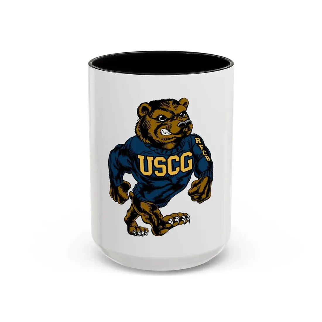 USCG Bear (U.S. Coast Guard) Accent Coffee Mug 15oz Black - Go Mug Yourself