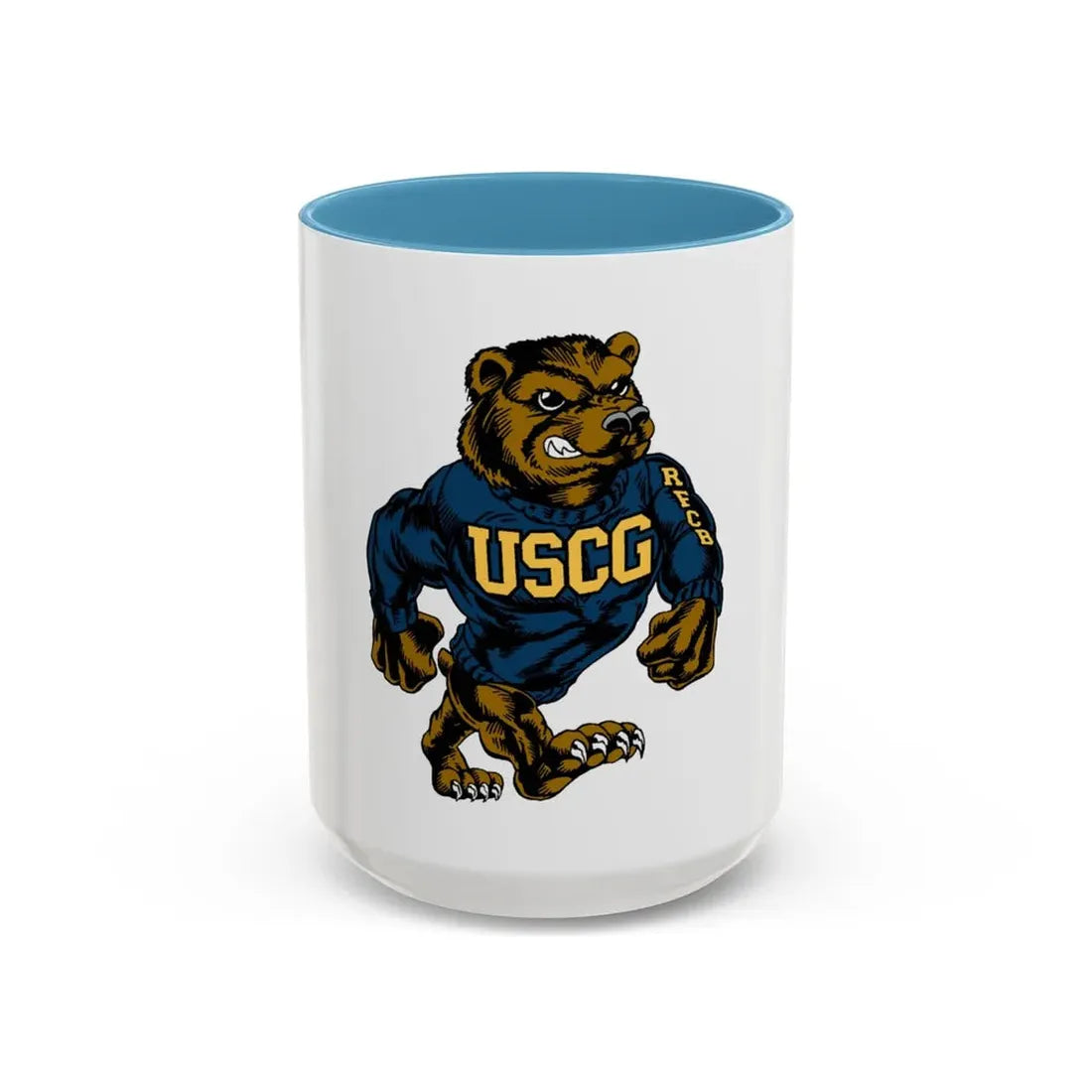 USCG Bear (U.S. Coast Guard) Accent Coffee Mug 15oz Light Blue - Go Mug Yourself