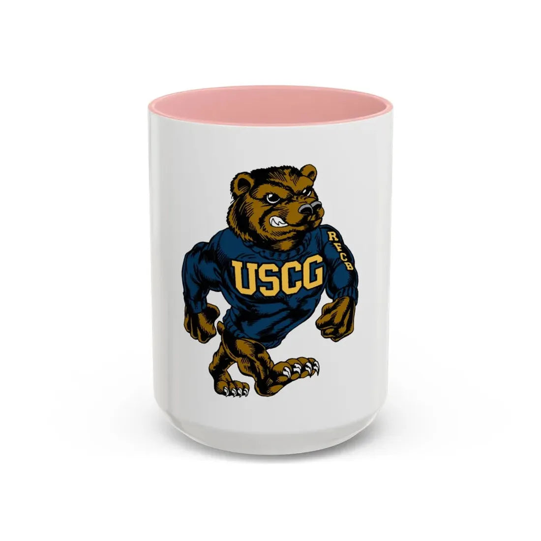 USCG Bear (U.S. Coast Guard) Accent Coffee Mug 15oz Pink - Go Mug Yourself
