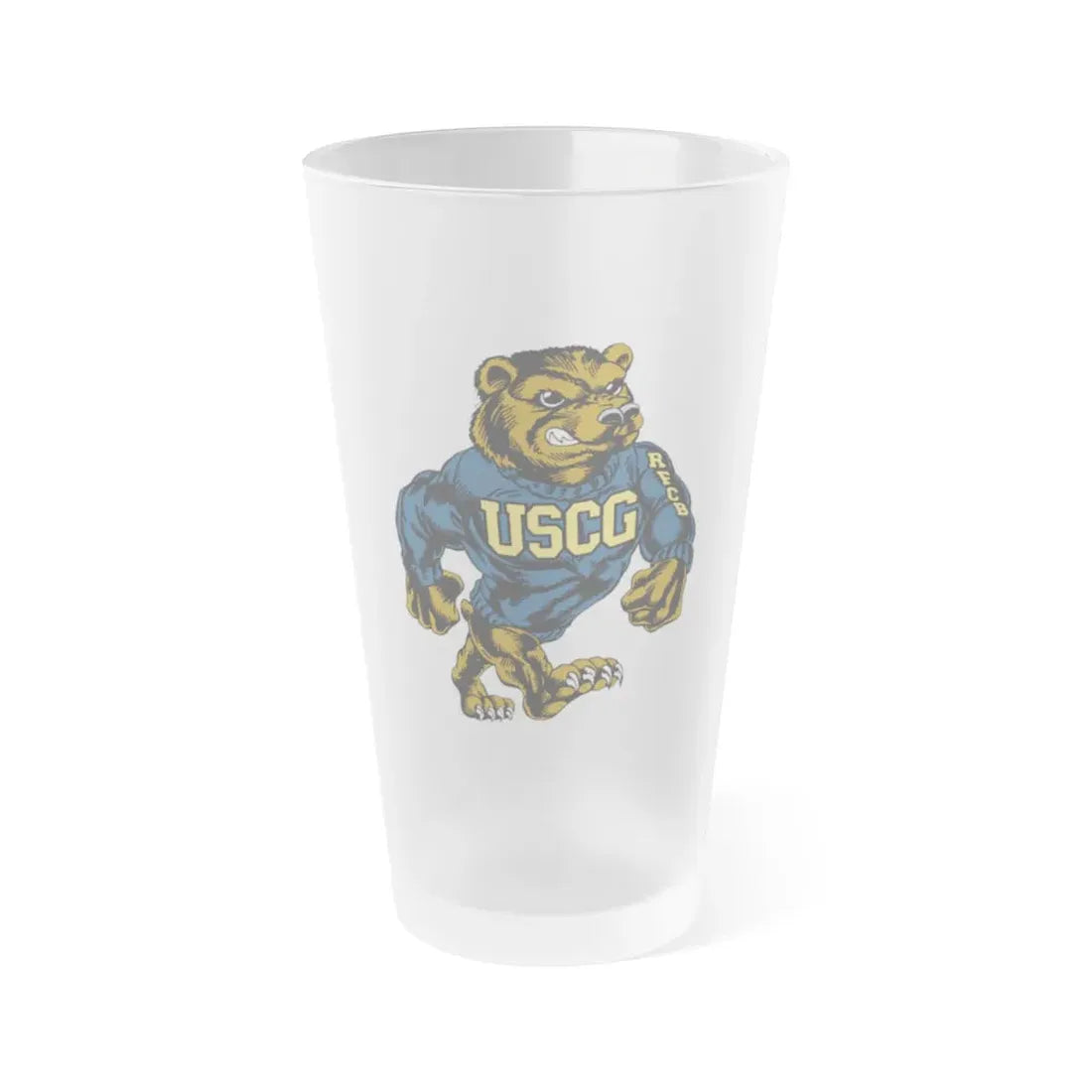 USCG Bear (U.S. Coast Guard) Frosted Pint Glass 16oz Default Title - Go Mug Yourself