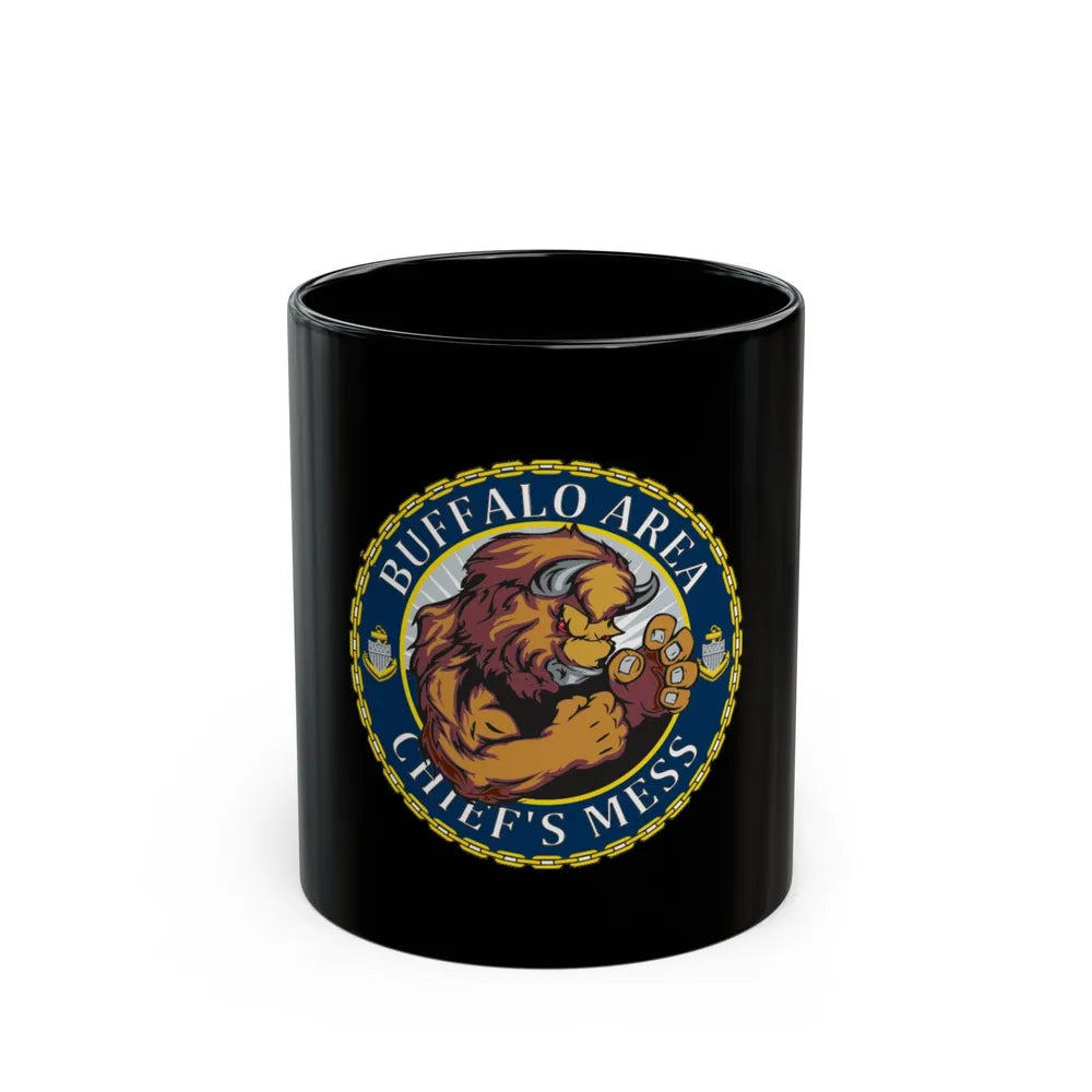 USCG Buffalo Area Cheifs Mess (U.S. Coast Guard) Black Coffee Mug-11oz-Go Mug Yourself