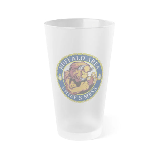 USCG Buffalo Area Cheifs Mess (U.S. Coast Guard) Frosted Pint Glass 16oz-Go Mug Yourself