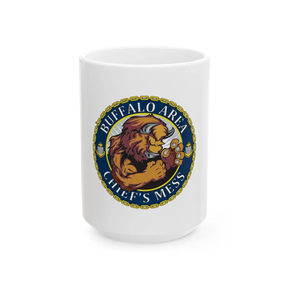 USCG Buffalo Area Cheifs Mess (U.S. Coast Guard) White Coffee Mug-15oz-Go Mug Yourself