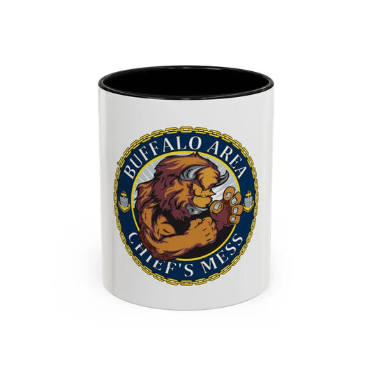 USCG Buffalo Area Cheifs Mess (U.S. Coast Guard) Accent Coffee Mug 11oz Black - Go Mug Yourself