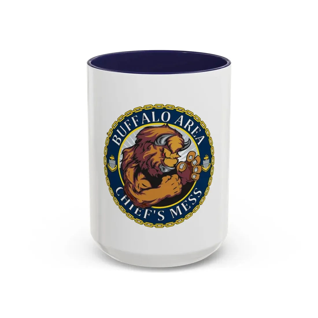 USCG Buffalo Area Cheifs Mess (U.S. Coast Guard) Accent Coffee Mug 15oz Navy - Go Mug Yourself