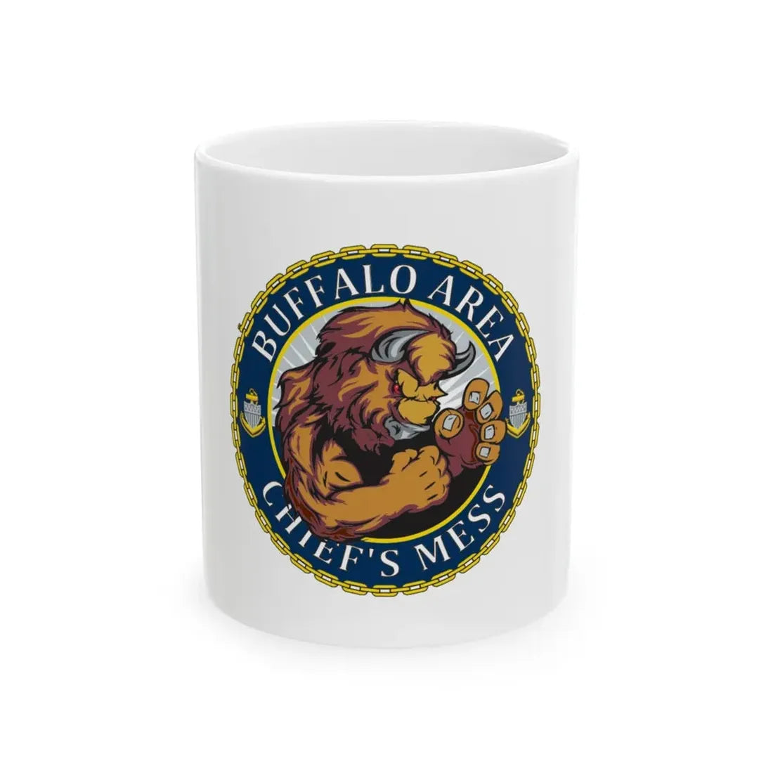 USCG Buffalo Area Cheifs Mess (U.S. Coast Guard) White Coffee Mug 11oz - Go Mug Yourself
