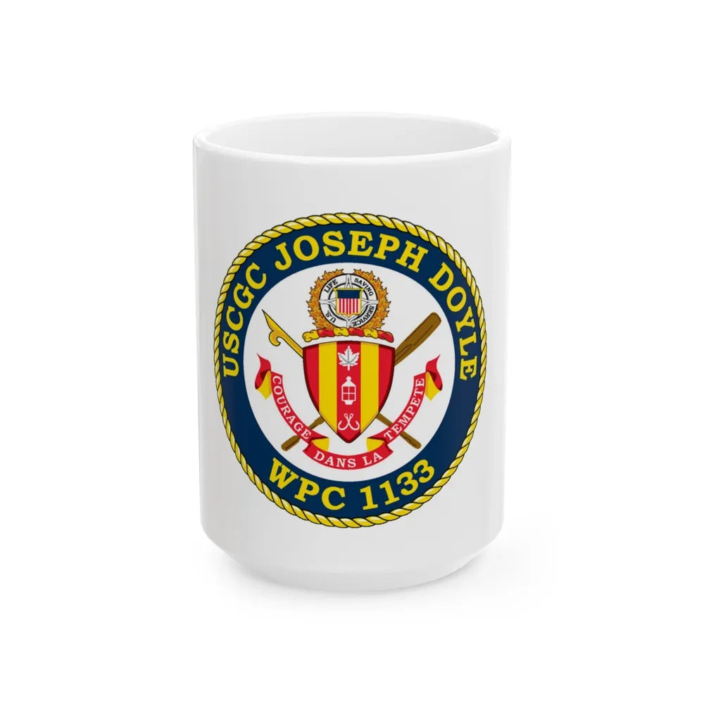 USCG C JOSEPH DOYLE W PC 1133 (U.S. Coast Guard) White Coffee Mug-15oz-Go Mug Yourself