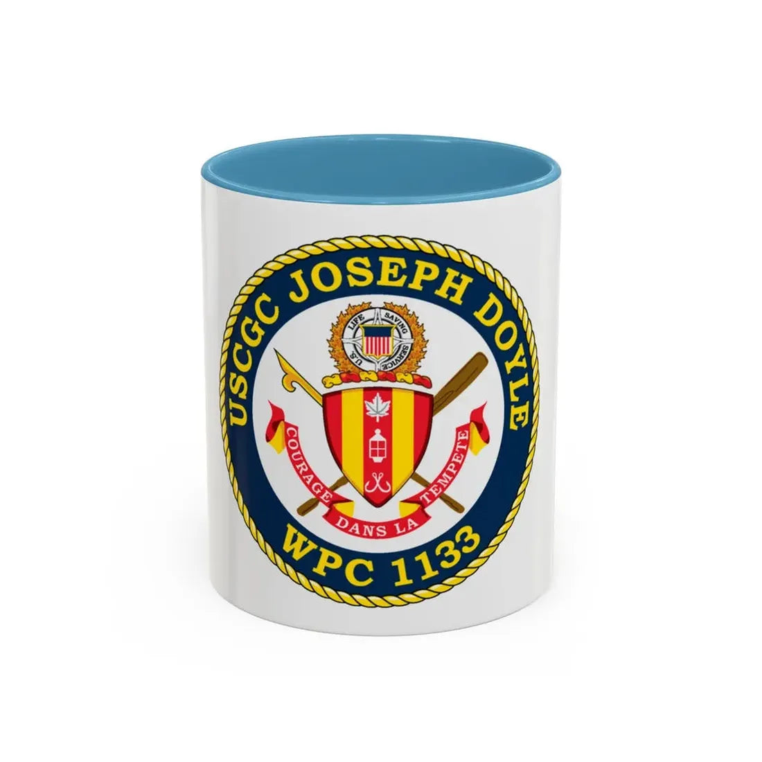 USCG C JOSEPH DOYLE W PC 1133 (U.S. Coast Guard) Accent Coffee Mug 11oz Light Blue - Go Mug Yourself