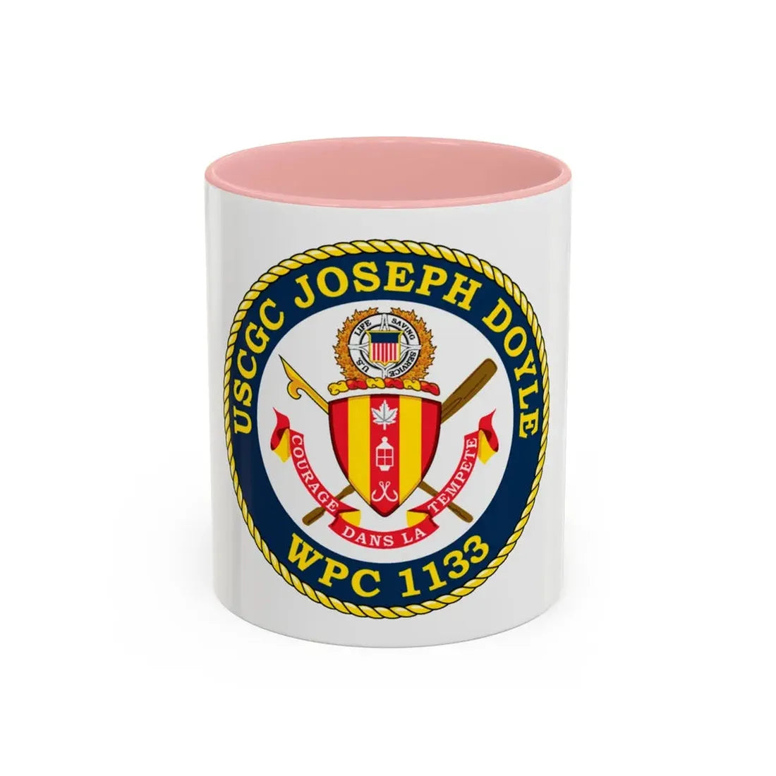 USCG C JOSEPH DOYLE W PC 1133 (U.S. Coast Guard) Accent Coffee Mug 11oz Pink - Go Mug Yourself