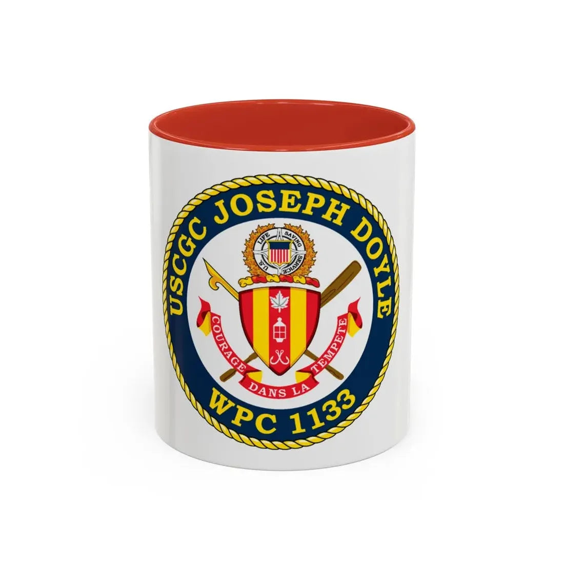 USCG C JOSEPH DOYLE W PC 1133 (U.S. Coast Guard) Accent Coffee Mug 11oz Red - Go Mug Yourself
