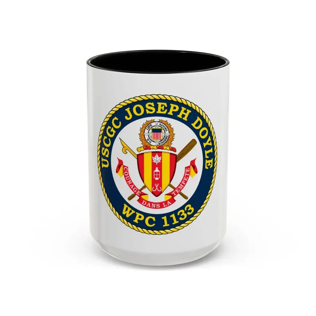 USCG C JOSEPH DOYLE W PC 1133 (U.S. Coast Guard) Accent Coffee Mug 15oz Black - Go Mug Yourself