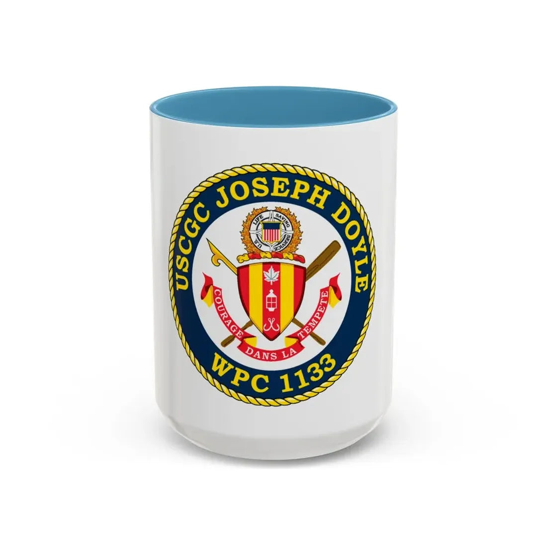 USCG C JOSEPH DOYLE W PC 1133 (U.S. Coast Guard) Accent Coffee Mug 15oz Light Blue - Go Mug Yourself