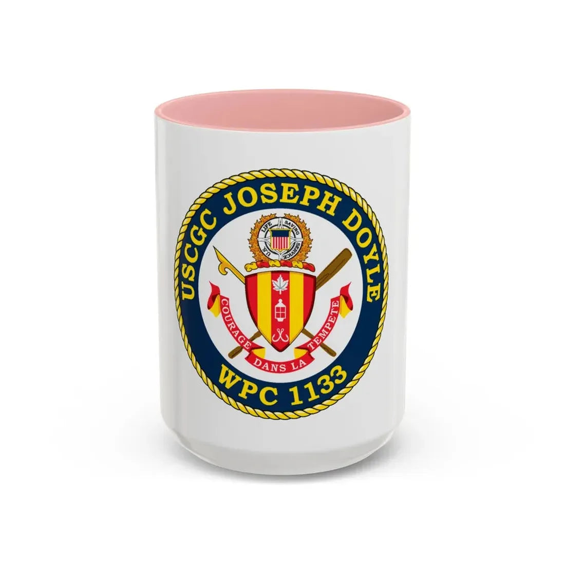 USCG C JOSEPH DOYLE W PC 1133 (U.S. Coast Guard) Accent Coffee Mug 15oz Pink - Go Mug Yourself