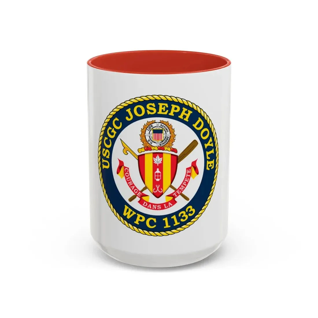 USCG C JOSEPH DOYLE W PC 1133 (U.S. Coast Guard) Accent Coffee Mug 15oz Red - Go Mug Yourself