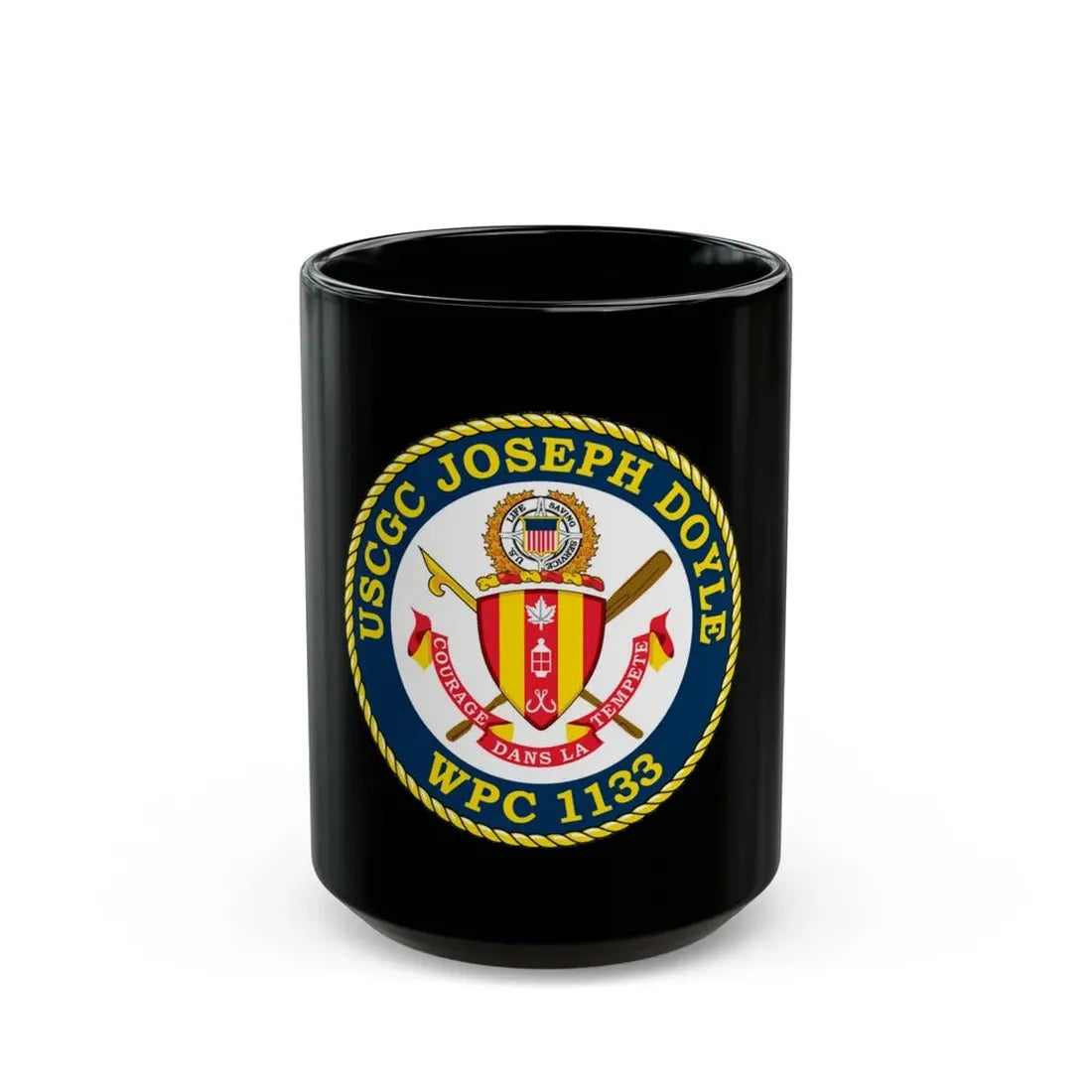 USCG C JOSEPH DOYLE W PC 1133 (U.S. Coast Guard) Black Coffee Mug 15oz - Go Mug Yourself