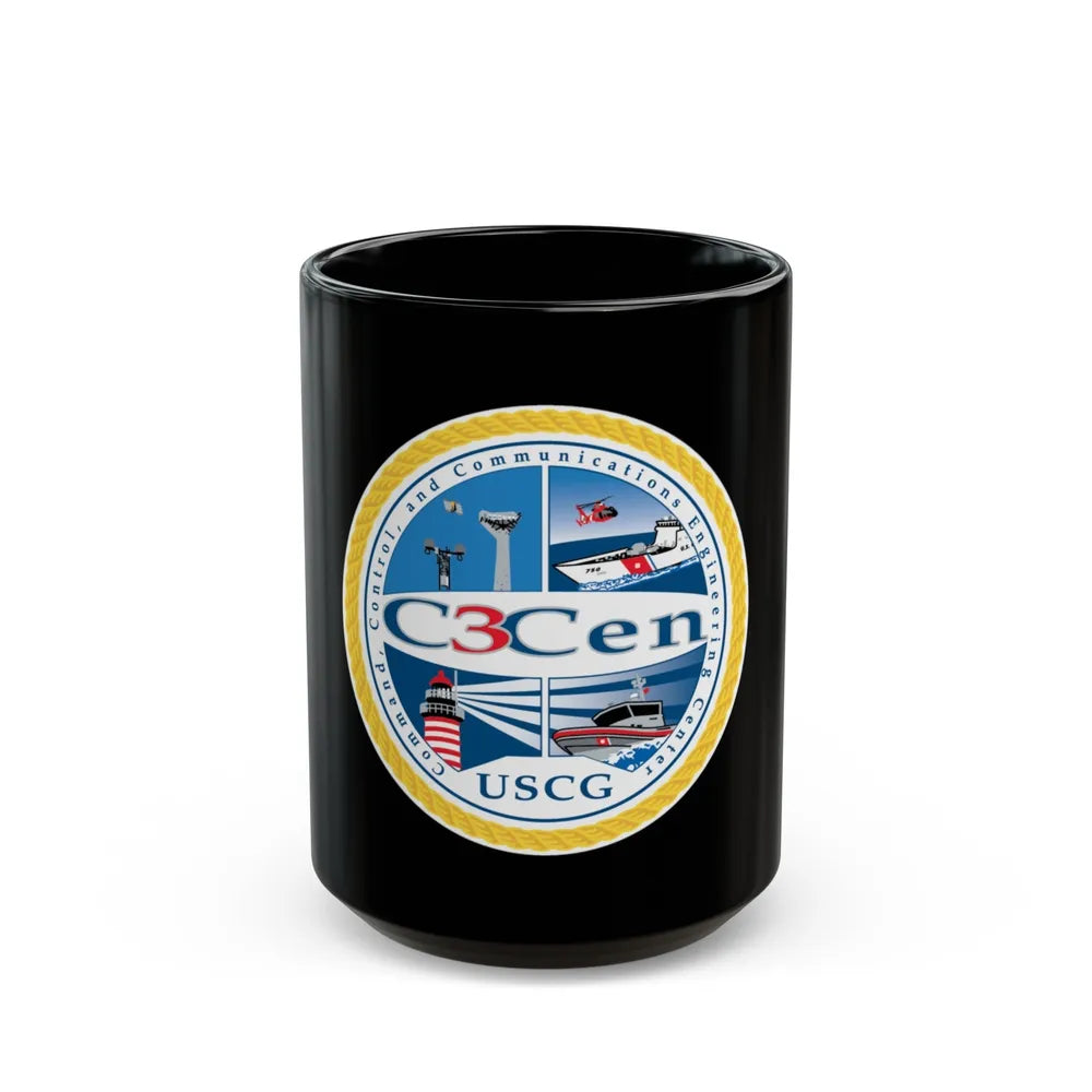 USCG C3 Cen Command Control Comm Engineering (U.S. Coast Guard) Black Coffee Mug-15oz-Go Mug Yourself