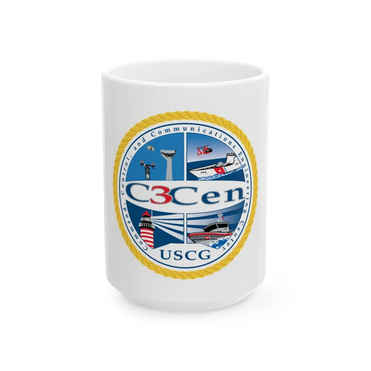 USCG C3 Cen Command Control Comm Engineering (U.S. Coast Guard) White Coffee Mug-15oz-Go Mug Yourself