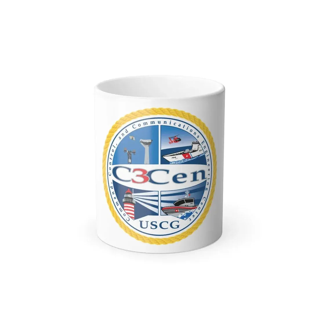 USCG C3 Cen Command Control Comm Engineering (U.S. Coast Guard) Color Changing Coffee Mug 11oz - Go Mug Yourself