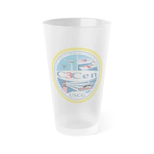 USCG C3 Cen Command Control Comm Engineering (U.S. Coast Guard) Frosted Pint Glass 16oz Default Title - Go Mug Yourself