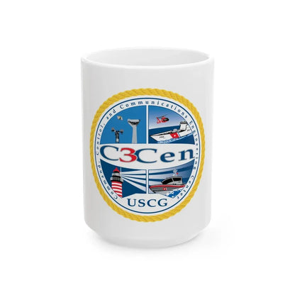 USCG C3 Cen Command Control Comm Engineering (U.S. Coast Guard) White Coffee Mug 15oz - Go Mug Yourself