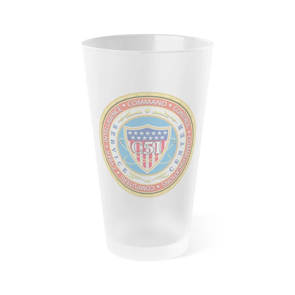 USCG C51SC (U.S. Coast Guard) Frosted Pint Glass 16oz-Go Mug Yourself