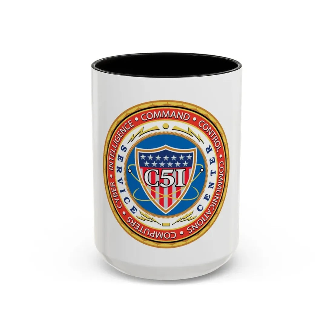 USCG C51SC (U.S. Coast Guard) Accent Coffee Mug 15oz Black - Go Mug Yourself