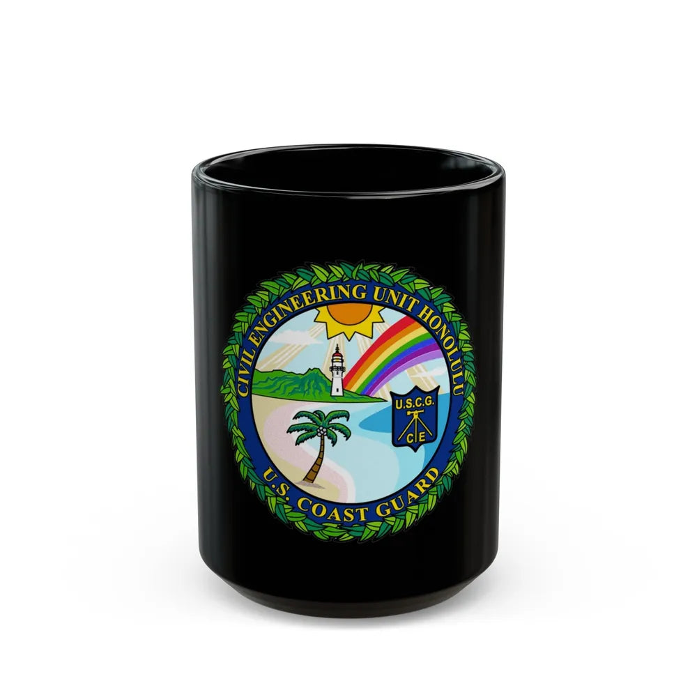 USCG CE Unit Honolulu (U.S. Coast Guard) Black Coffee Mug-15oz-Go Mug Yourself