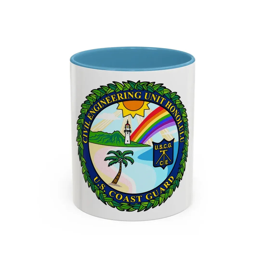 USCG CE Unit Honolulu (U.S. Coast Guard) Accent Coffee Mug 11oz Light Blue - Go Mug Yourself