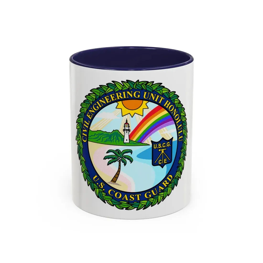 USCG CE Unit Honolulu (U.S. Coast Guard) Accent Coffee Mug 11oz Navy - Go Mug Yourself