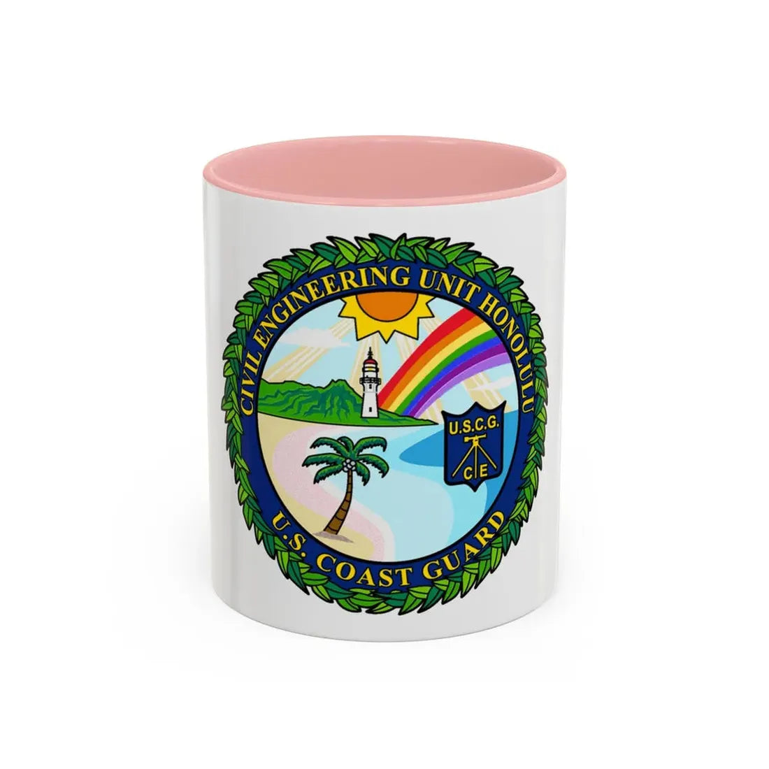 USCG CE Unit Honolulu (U.S. Coast Guard) Accent Coffee Mug 11oz Pink - Go Mug Yourself